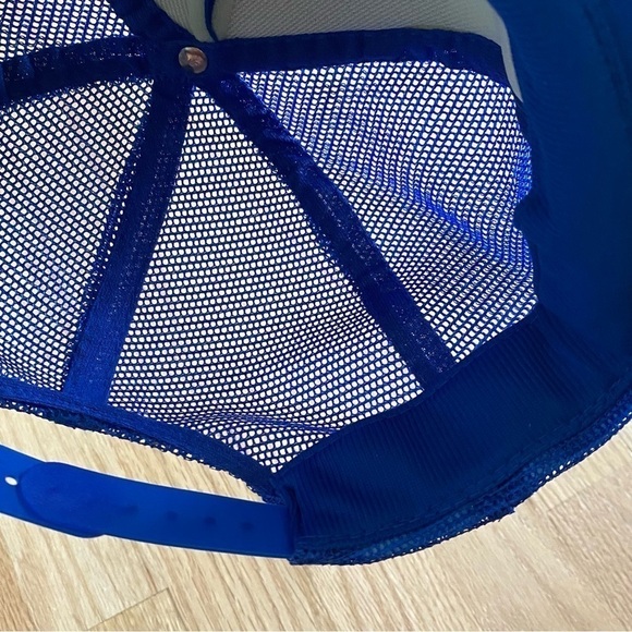 Vintage KONA Trucker Mesh Snap Back Hat Blue Gold Hawaii Gold Leaf Lapel - Picture 8 of 10